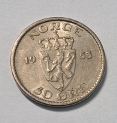 350. Norwegia 50 ore 1953 rok