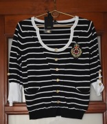 Yuka Paris sweter kardigan w paski retro