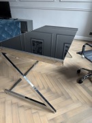 Biurko Z-Line chrom design blat szkło czarne okazja