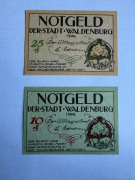 Notgeld Waldenburg Wałbrzych 2 sztuki stan idealny !!!