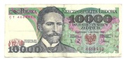 BANKNOT 10000 ZŁ S. WYSPIAŃSKI z 1988 r Nr CT 4668950