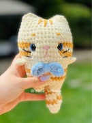 Kotek z muszką | Maskotka Pluszak na szydełku Handmade (Amigurumi)