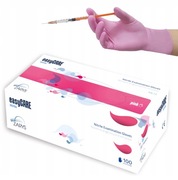 10 x RĘKAWICZKI NITRYLOWE RÓŻOWE 100SZT ROZ. S