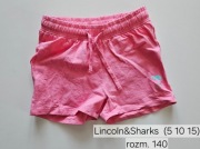 krótkie spodenki dziewczęce - różowe - flaming - 5 10 15 - rozmiar 140