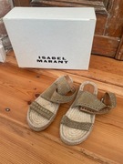 Isabel Marant sandały skórzane Illya ćwieki nity beżowe kremowe skóra 