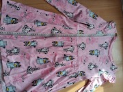 Sukienka blue różowa falbanki długi rekaw