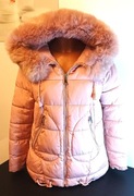 Pudrowa Damska Puchówka Kurtka Płaszczyk rozm M