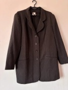 Ciemnoszara długa marynarka w paski pinstripe