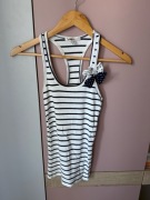 Bluzka bez rękawów w paski z kokardkami, Bershka - M
