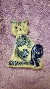 Ceramiczny zabawy kot  ręcznie wykonany glazura solna Betschdorf