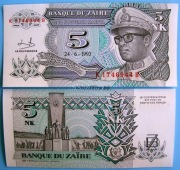 ZAIR 5 MAKUTA 1993 UNC