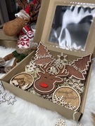 Drewniane bombki świąteczne - personalizowany zestaw prezentowy 5 ozdób