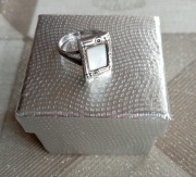 pierścionek srebrny damski srebro masa perłowa