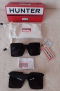 HUNTER/ Duże, czarne okulary przeciwsłoneczne Muchy w pudełku, NOWE 