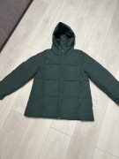 Bonprix zielona kurtka pikowana zimowa z kapturem r. 36