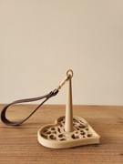 Wrist Heart Yarn Spinner, przenośny uchwyt na włóczkę - kremowy