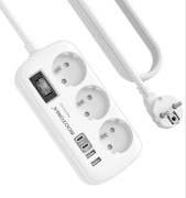 Przewód przedłużający z zabezpieczeniem, 4 porty USB (2 USB-C),