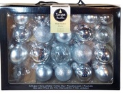 Bombki szklane 42 szt SREBRNE