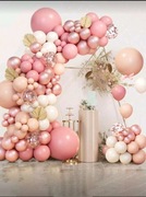 różowa GIRLANDA BALONOWA PASTELOWA ZESTAW BALONÓW BALON URODZINY 109 ELem