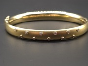 Przepiekna zlota(750) bransoletka z 11 cyrkoniami 17.9g certyfikat 