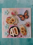 Kartka urodzinowa ręcznie wykonana z okazji 40 urodzin 