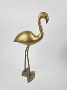 Duża figurka mosiężna flaming Vintage