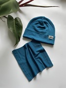 Czapka komin 100% merino zestaw nowy
