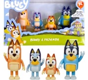BLUEY ZESTAW 4 FIGUREK RODZINKA FIGURKI BINGO CHILI BANDIT MAMA PREZENT