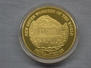 MONETA KOLEKCJONERSKA Z SERII "7 CUDÓW ŚWIATA"- PETRA -JORDANIA - 40 mm.