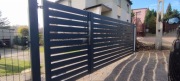 Brama palisadowa dwuskrzydłowa 146x400, furtka 146x100, 3x słupek 