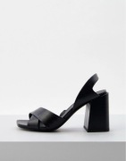 Eleganckie i stylowe sandały na słupku - Furla Block - czarne roz 39