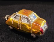 Bombki z PRL, złote  AUTO 1szt. retro ozdoby choinkowe kształtki unikat