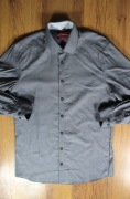 Koszula Ray r. 40 slim fit szara męska dł rękaw bawełniana 