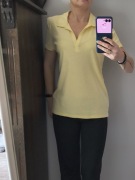 Żółta bluzka z krótkim rękawem z kołnierzykiem C&A L kod1062