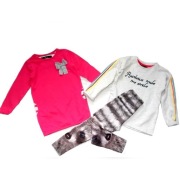 bluzka tunika x2 lampasy+legginsy lisek.3-4 98/104