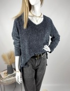 Puszysty sweter Orvis L/40 na chłodne dni otulający miękki ciepły casual