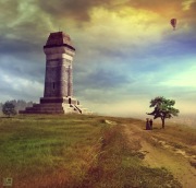 Śląsk - Mysłowice - wieża Bismarcka grafika 50x50cm