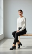 Loafersy damskie Clara Barson czarne na słupku 7 cm rozmiar 39