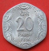 20   Paise 1986  B  r  -   Indie   Piękny stan !!