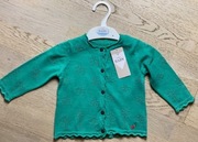 Sweterek kardigan rozpinany 6-9 miesięcy Roz. 72 cm M&S zielony 