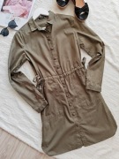 Koszula damska tunika zielona khaki długi rękaw Reserved S