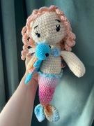 Zestaw - Syrenka i żółwik wykonane na szydełku