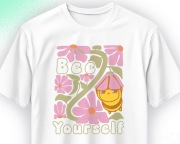 Koszulka BIAŁA w kwiaty na lato Be Yourself 100% bawełny