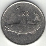 Islandia 1 korona krona 1984 - 21,5 mm - nr 1