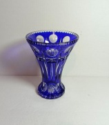 Wazon kryształowy, kobaltowy, optyczny