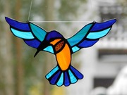 Zimorodek zawieszka witrażowa na okno na prezent 