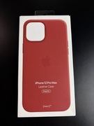Etui iPhone 12 pro max leather case red czerwony