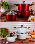 Garnki marmurkowe emaliowane 