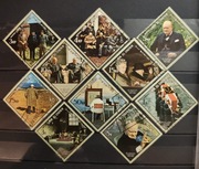 !!! AJMAN SŁAWNI LUDZIE WINSTON CHURCHILL - SERIA KASOWANE z klejem !!! 