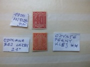 2szt. znaczki Mi D28 , D30 Niemcy 1920r. CYFRY czyste ** DIENST Rzesza